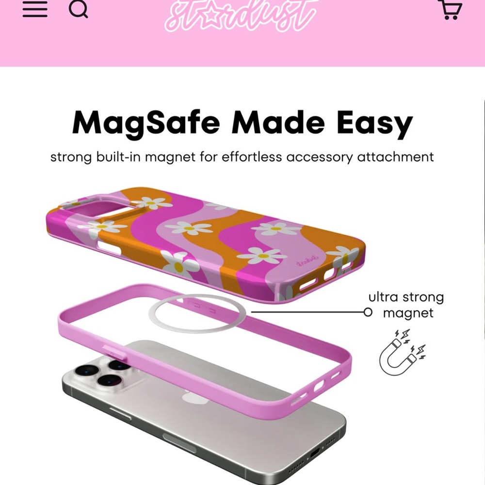 Pink and Orange Floral iPhone Case with Protective Bumper - Picture 6 of 9